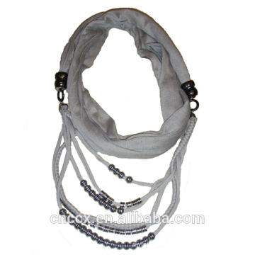 PK17ST172 latest design beads necklace lady scarf